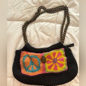 KURT GEIGER LONDON Kensington Crochet Pouchette Medium Shoulder Bag USED